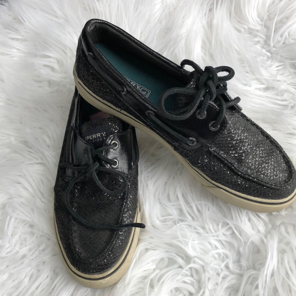 Black sparkle sperry’s